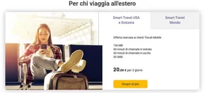 Offerte di Servizi a Palermo | Per chi viaggia all'estero  in Tiscali Casa | 24/1/2025 - 31/1/2025