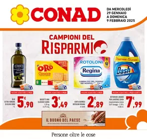 Volantino Conad a Fiumicino | Campioni del Risparmio | 29/1/2025 - 9/2/2025