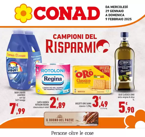 Volantino Conad a Palermo | Campioni del Risparmio | 29/1/2025 - 9/2/2025