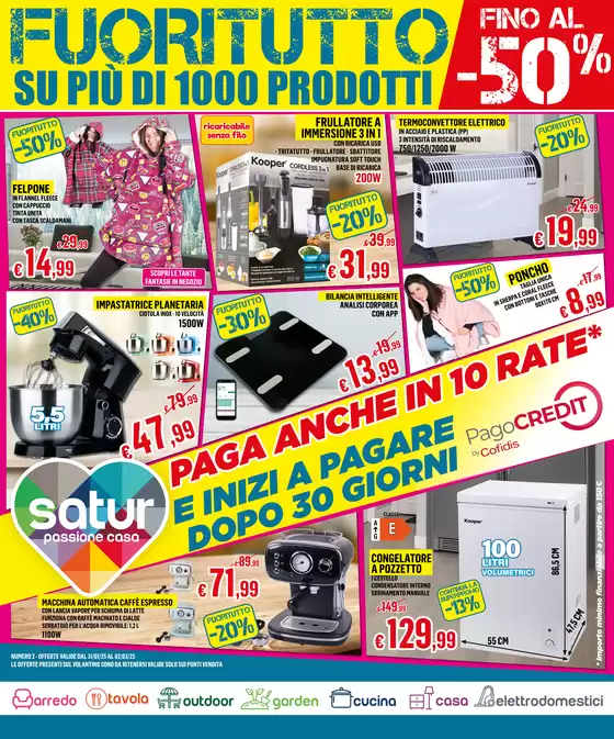 Volantino Satur a Roma | Fuori Tutto! - 50%! | 31/1/2025 - 20/2/2025