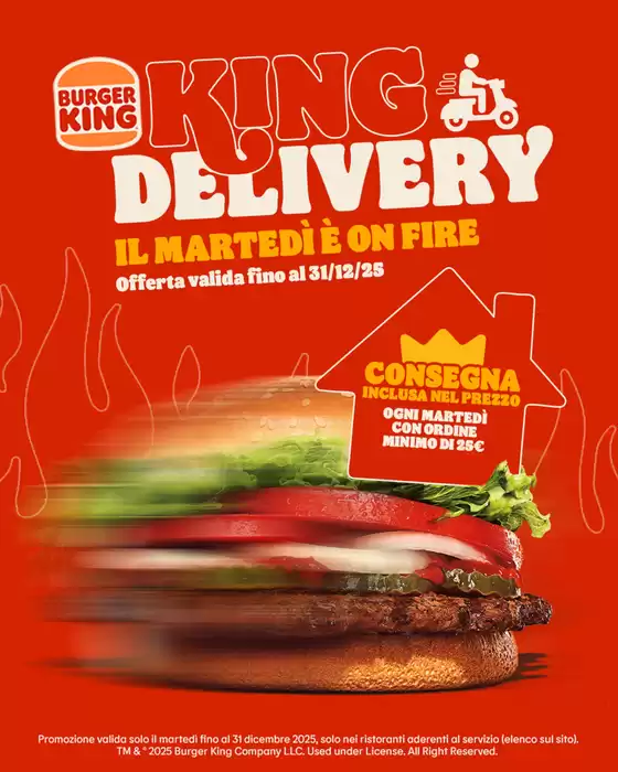 Volantino Burger King a Peschiera del Garda | Il martedi e on fire | 3/2/2025 - 31/12/2025