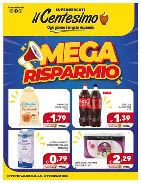 Offerte di Iper e super a Bronte | Mega Risparmio in Il Centesimo | 4/2/2025 - 17/2/2025