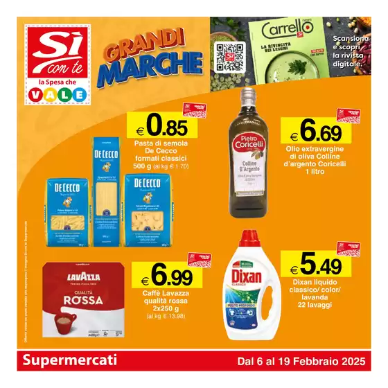 Volantino Si con te supermercati a San Benedetto del Tronto | Grandi Marche | 6/2/2025 - 19/2/2025