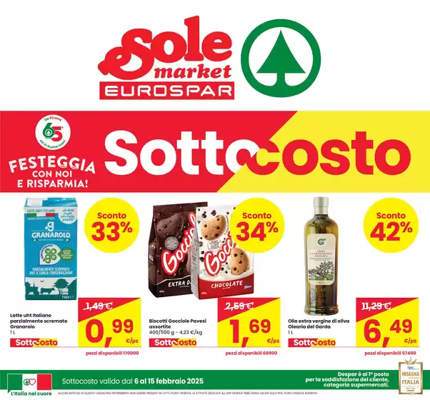 Volantino Eurospar a Treviso | Sottocosto  | 6/2/2025 - 19/2/2025