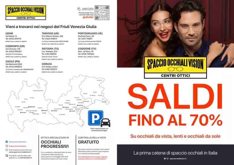 Volantino Spaccio Occhiali Vision a Montecchio Maggiore | Saldi fino al 70% | 6/2/2025 - 28/2/2025