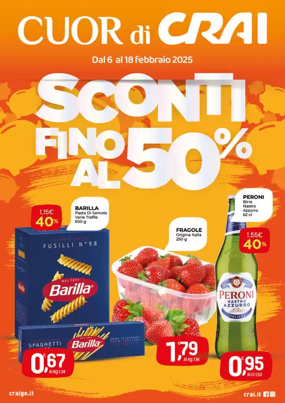 Volantino Crai a Mentana | Sconti fino al 50% | 6/2/2025 - 18/2/2025