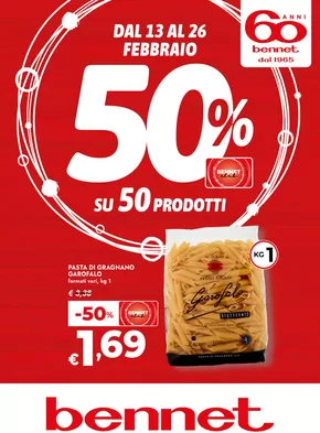 Offerte di Iper e super a Ispra | Sconto 50% Su 50 Prodotti in Bennet | 13/2/2025 - 26/2/2025