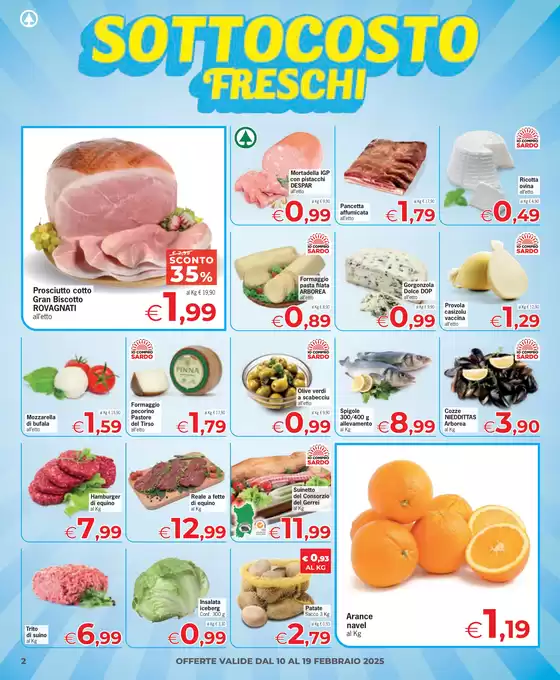 Volantino Eurospar a Porto Torres | Sottocosto freschi | 10/2/2025 - 19/2/2025