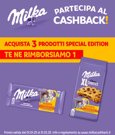 Volantino Milka | Partecipa al cashback! | 21/2/2025 - 4/3/2025