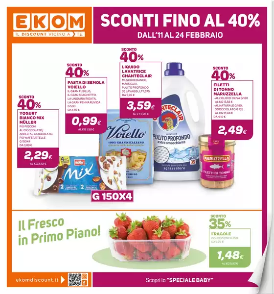 Volantino Ekom a Pocapaglia | Sconti fino al 40% | 11/2/2025 - 24/2/2025