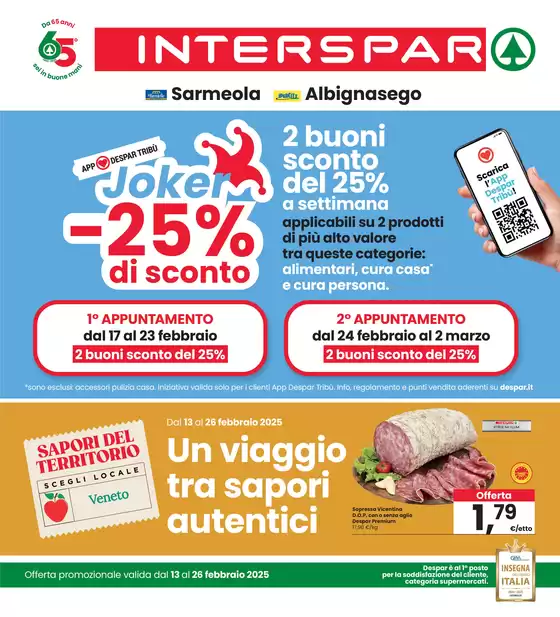 Volantino Interspar a Sarmeola | Sconti fino al 50% | 13/2/2025 - 26/2/2025