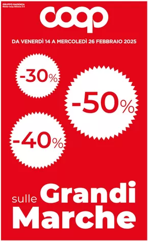 Offerte di Iper e super a Cammarata | 30% 40% 50% sulle grandi marche in Coop | 14/2/2025 - 26/2/2025