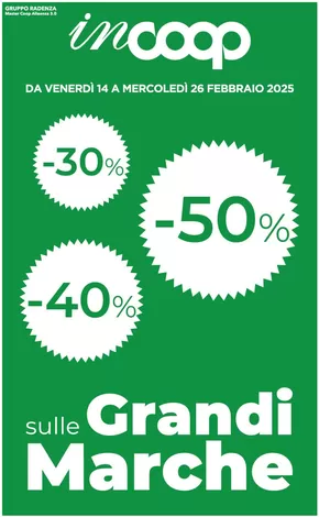 Offerte di Iper e super a Caltagirone | 30% 40% 50% sulle grandi marche in Coop | 14/2/2025 - 26/2/2025