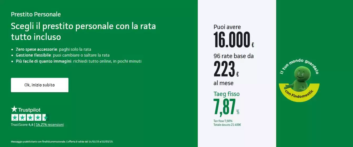 Volantino Findomestic a Manduria | Prestito personale | 14/2/2025 - 2/3/2025