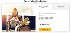 Offerte di Servizi a Fonte | Per chi viaggia all'estero  in Tiscali Casa | 14/2/2025 - 21/2/2025