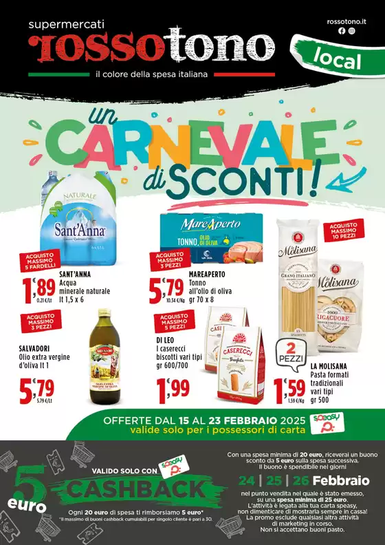 Volantino Supermercati Rossotono Local a Petronà | Un carnevale di sconti! | 15/2/2025 - 23/2/2025