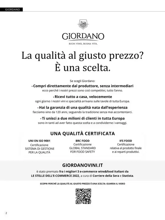 Volantino Giordano Vini a Cherasco | Buon vino,buona vita | 18/2/2025 - 31/12/2025