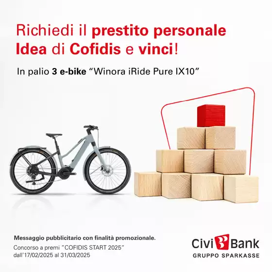 Volantino CiviBank a San Donà di Piave | Richiedi il prestito personale idea di cofidis e vinci! | 19/2/2025 - 31/3/2025