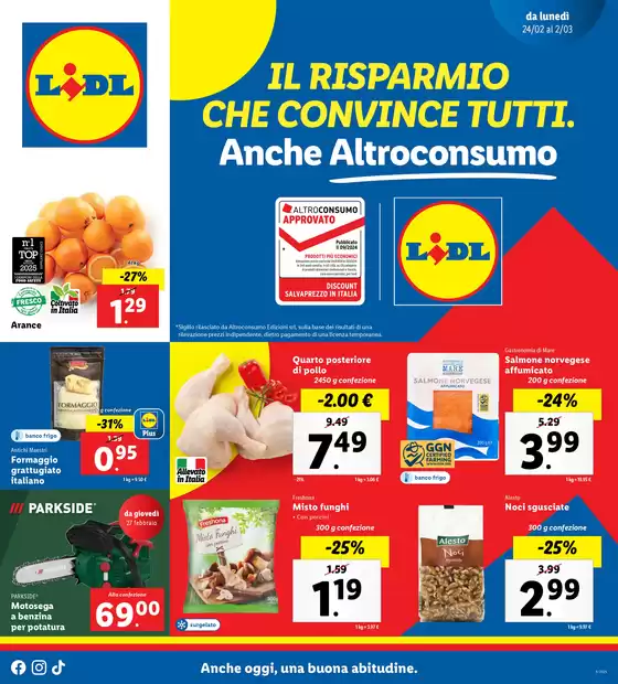 Volantino Lidl a Erice | Il risparmio che convince tutti anche Altroconsumo! | 24/2/2025 - 2/3/2025