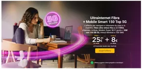 Offerte di Servizi a Sant'Arcangelo | Ultrainternet Fibra + Mobile Smart 150 Top 5G in Tiscali Casa | 3/3/2025 - 31/3/2025