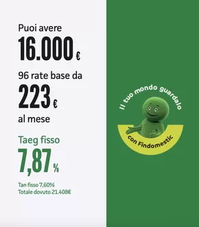 Offerte di Banche e Assicurazioni a Mottola | Prestito personale in Findomestic | 3/3/2025 - 23/3/2025