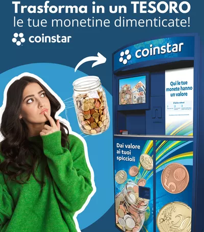 Offerte di Novità a Civitella di Romagna | Coinstar: trasforma in un tesoro le tue monetine dimenticate in Coinstar | 14/3/2025 - 11/4/2025