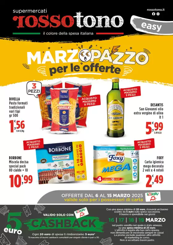 Volantino Supermercati Rossotono Easy a San Nicandro Garganico | Marzo pazzo | 6/3/2025 - 15/3/2025