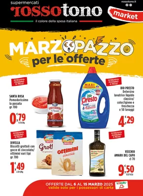 Offerte di Iper e super a Caltagirone | Marzo pazzo in Supermercati Rossotono Market | 6/3/2025 - 15/3/2025