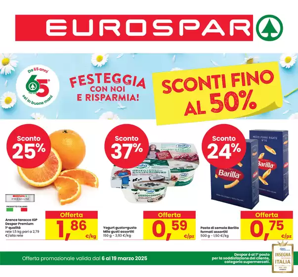 Volantino Eurospar a Trissino | Sconti fino al 50%  | 6/3/2025 - 19/3/2025