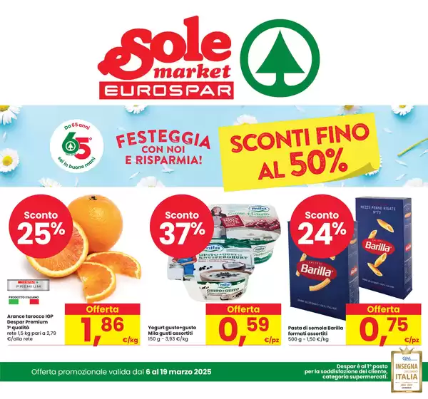 Volantino Eurospar a Treviso | Sconti fino al 50%  | 6/3/2025 - 19/3/2025