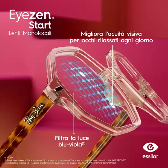 Volantino VisionOttica a Biella | Lenti monofocali Eyezen Start! | 6/3/2025 - 10/4/2025