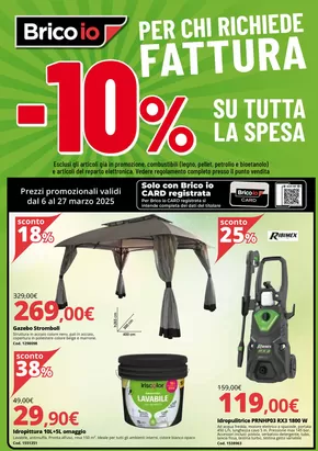 Volantino Bricoio | Per chi richiede fattura -10% su tutta la spesa | 6/3/2025 - 27/3/2025