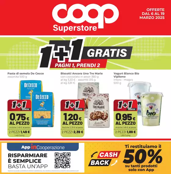 Volantino Superstore Coop a Trento | 1+1 gratis | 7/3/2025 - 19/3/2025