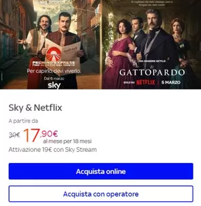 Offerte di Servizi a Cavriglia | Le nostre offerte scontate da non perdere in Sky | 7/3/2025 - 31/3/2025