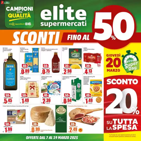 Volantino Elite a Roma | Sconti fino al 50% | 7/3/2025 - 19/3/2025