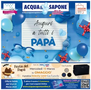 Volantino Acqua & Sapone a San Gregorio di Catania | Auguri a tutti i papa | 10/3/2025 - 23/3/2025