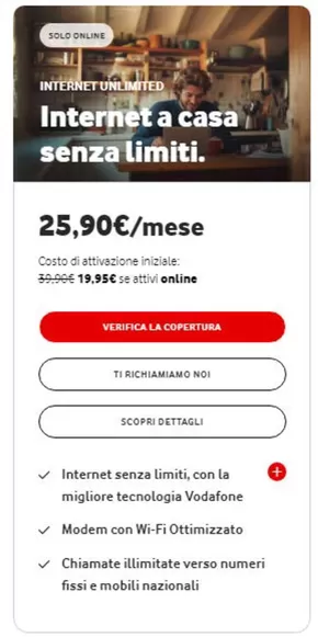 Offerte di Servizi a Suzzara | Rete fissa in Vodafone | 11/3/2025 - 1/4/2025