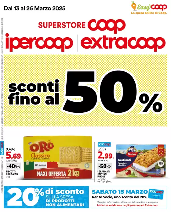 Volantino Superstore Coop a Castelfranco Emilia | Sconti fino al 50% | 13/3/2025 - 26/3/2025