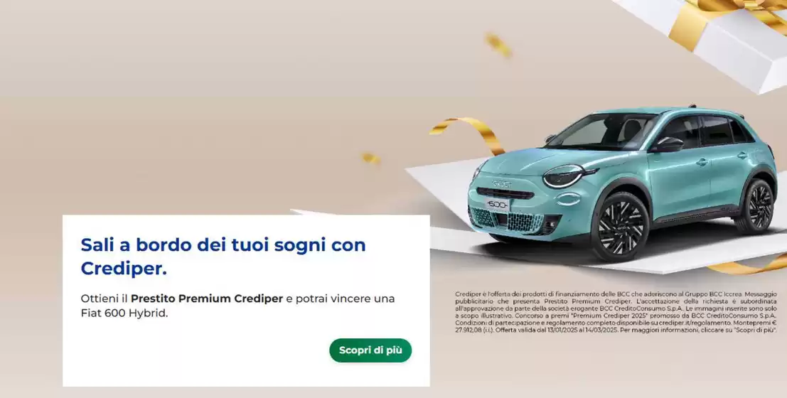 Volantino BCC CreditoConsumo a Sorisole | Prestito premium Crediper | 11/3/2025 - 14/3/2025