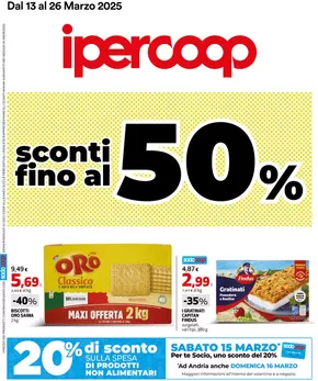 Offerte di Iper e super a Molfetta | Sconti fino al 50% in Ipercoop | 13/3/2025 - 26/3/2025