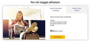 Offerte di Servizi a Nuoro | Per chi viaggia all'estero  in Tiscali Casa | 21/3/2025 - 28/3/2025