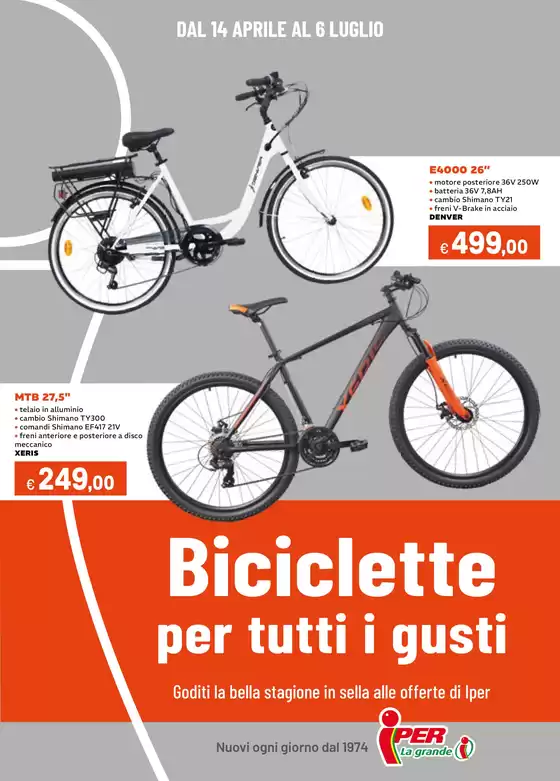 Volantino Iper La grande i a Milano | Biciclette per tutti i gusti | 14/4/2025 - 6/7/2025
