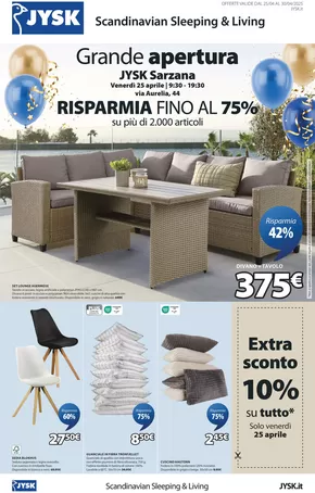 Volantino JYSK | Grande riapertura Sarzana | 25/4/2025 - 30/4/2025