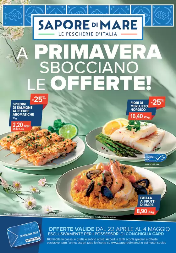 Volantino Sapore di Mare a Asti | A primavera sbocciano le offerte! | 22/4/2025 - 4/5/2025