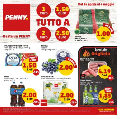 Offerte di Discount a Broni | Tutto a 1€ 1.5€ 2€ 3€ in PENNY | 24/4/2025 - 4/5/2025