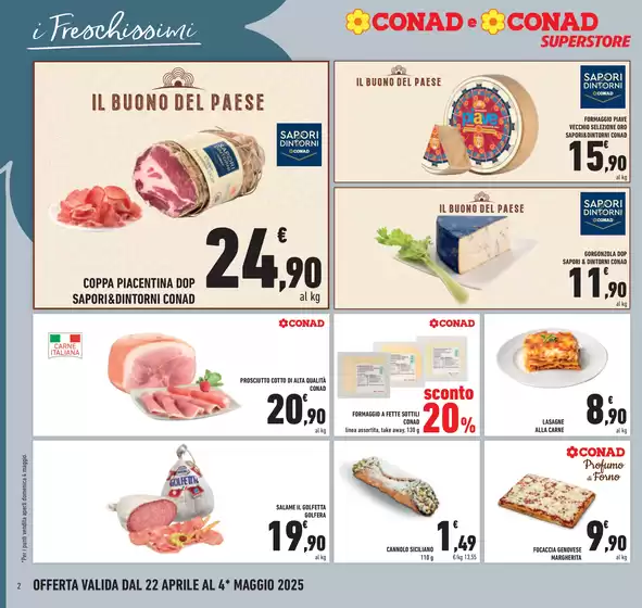 Volantino Conad Superstore a Carmignano di Brenta | Freschi di convenienza | 22/4/2025 - 4/5/2025