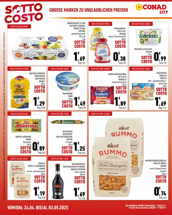 Volantino Conad City a Terlano | Sotto costo | 22/4/2025 - 5/5/2025