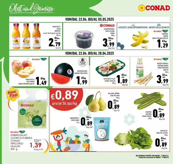 Volantino Conad a Bolzano | Prezzi a pezzi | 22/4/2025 - 5/5/2025