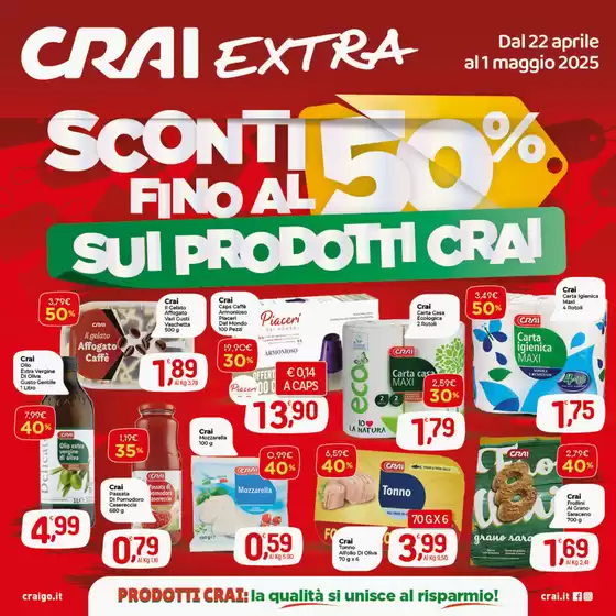 Volantino Crai a Guidonia Montecelio | Sconti fino al 50% | 22/4/2025 - 1/5/2025