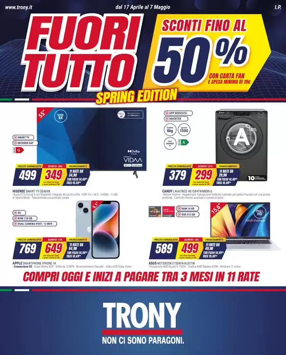 Volantino Trony a Pesaro | Fuori tutto spring edition | 17/4/2025 - 7/5/2025